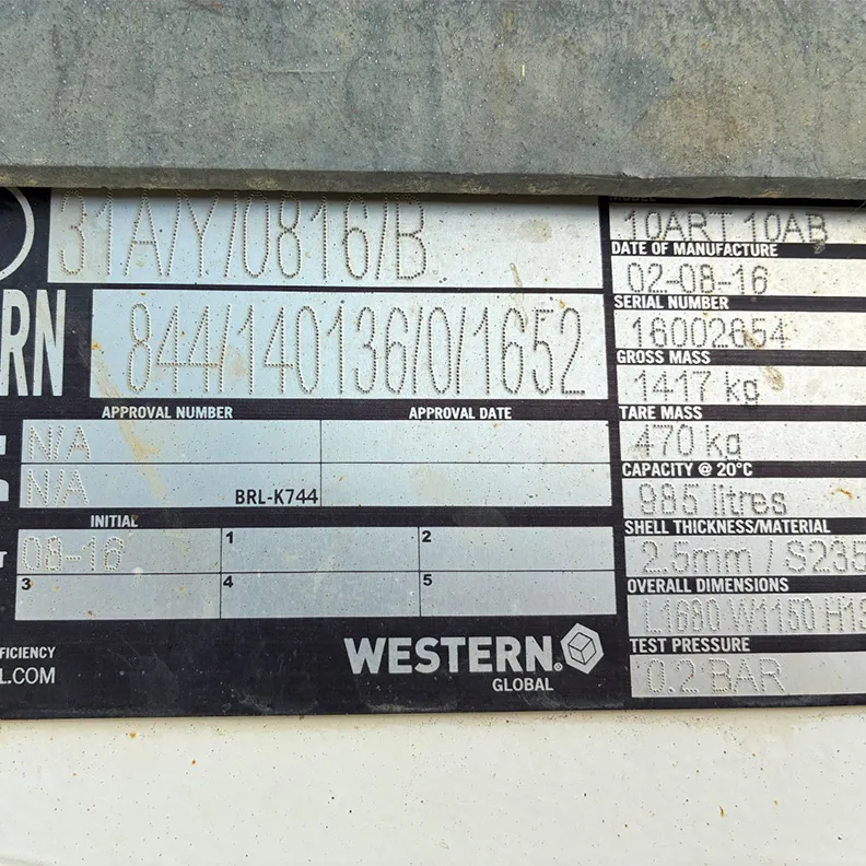 Fuel Bowser Western 10ART10AB 1000L 2016